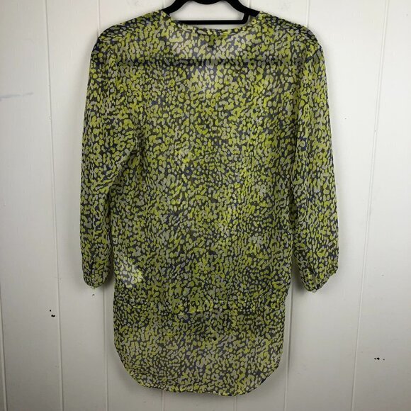 Banana Republic Womens Blouse Sheer V-Neck Draw String at Waist Small - Picture 2 of 11